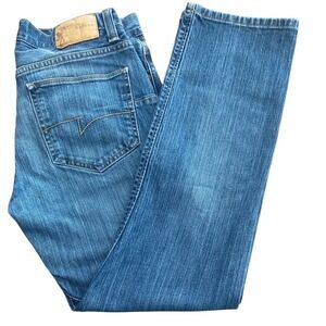 Tre Vero Three‎ Truths Mens Straight Leg Jeans Blue Medium Wash Stretch 32x29